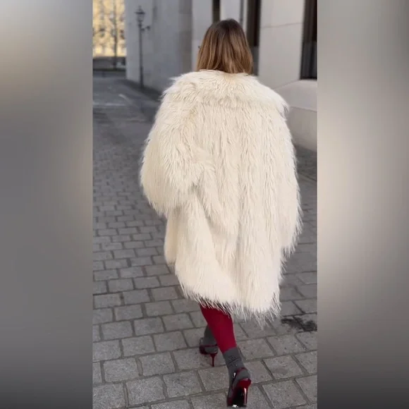Zara faux fur coat limited edition